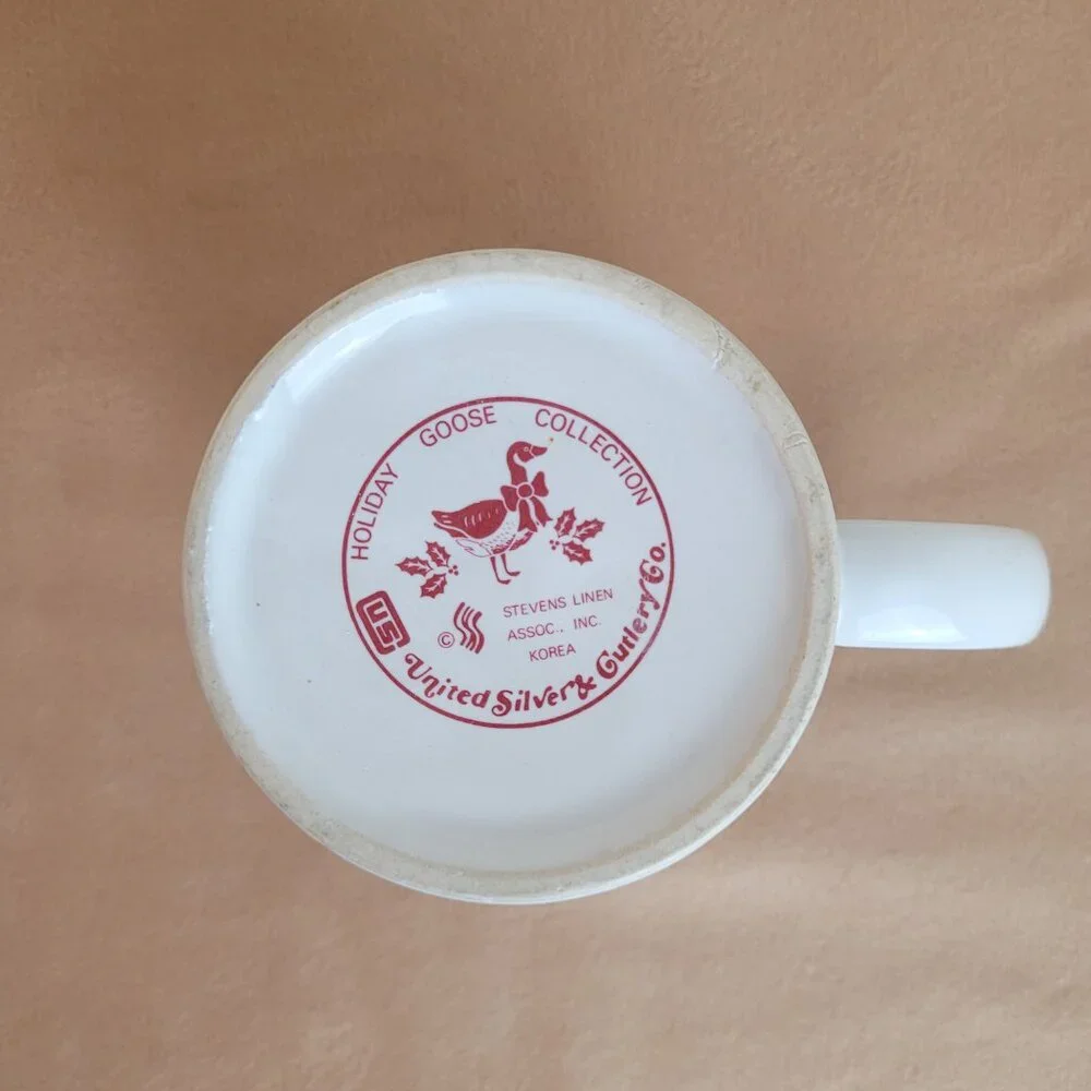 Vintage‎ Holiday Mug Christmas Canadian Goose Collection, United Silver Cutlery.